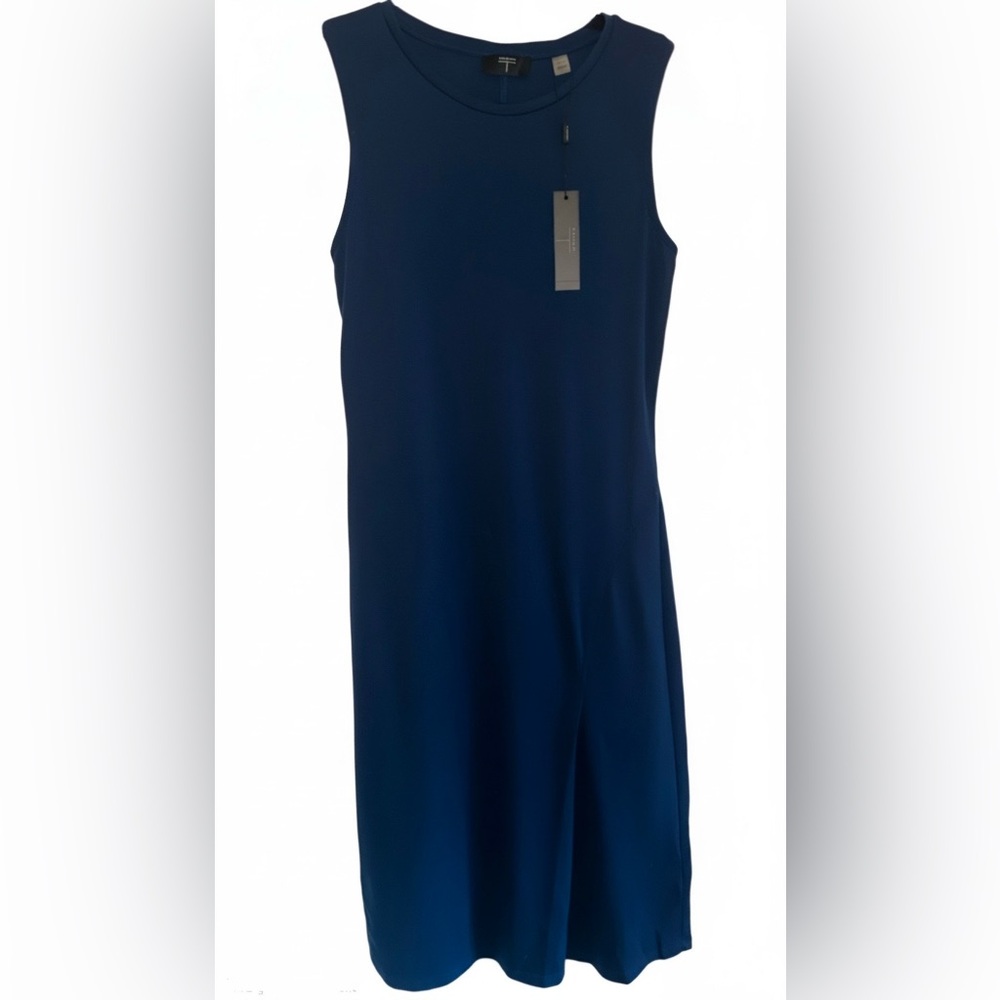 Tahari Phantom Ink Navy Sleeveless Midi Dress XS NWT $98